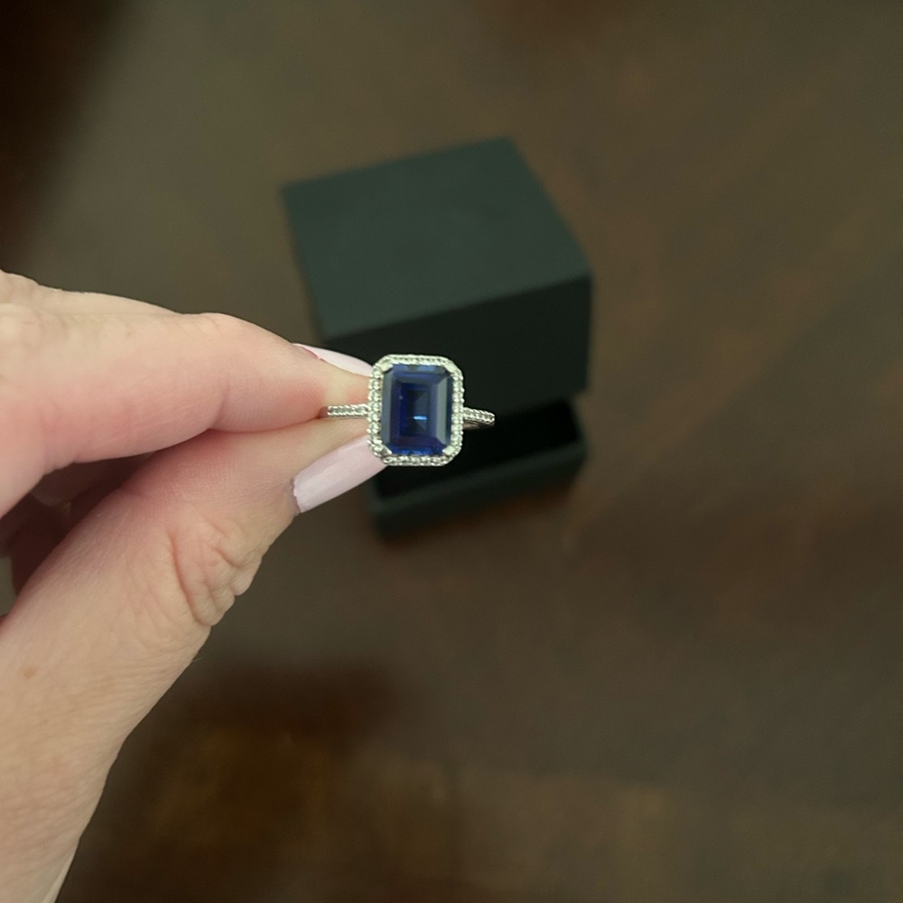 Zales Blue and Silver Sapphire Ring